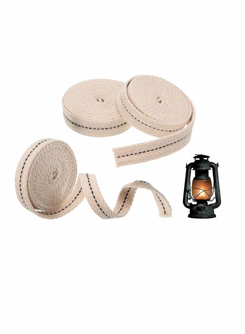 Cotton Wick, 1/2 Inch Oil Lantern 3/4 Stitch Lamp 7/8 Wicks Burner with Stitch, for Kerosene Based Lanterns, 6.5 Feet per Roll (Blue Stitch)