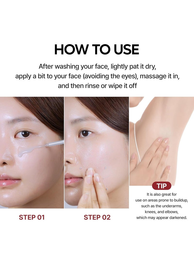 دكتور ميلاكسين Dr.Melaxin Peel Shot Glow Black Rice Peeling Ampoule, Soft Exfoliating Face and Body Scrub Dead Skin Cells, Blackheads Remover for All Skin Types, 80ml | Pack of two - Image 4