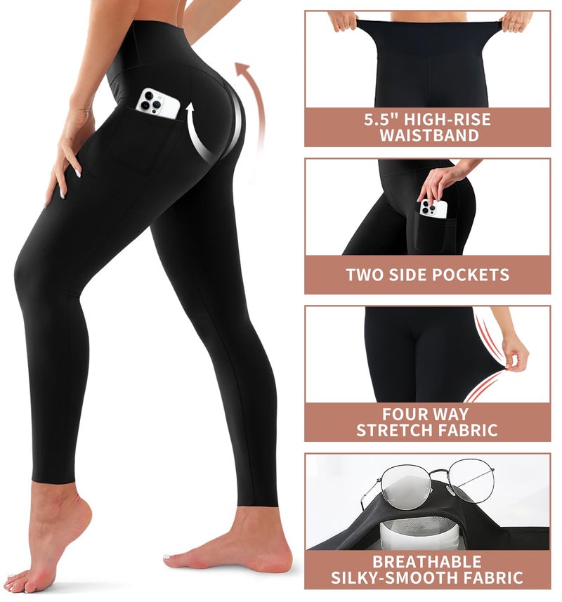 Laite Hebe Leggings for Women - High Waisted Full Length Buttery Soft Yoga Pants for Workout Athletic Daily - Image 5