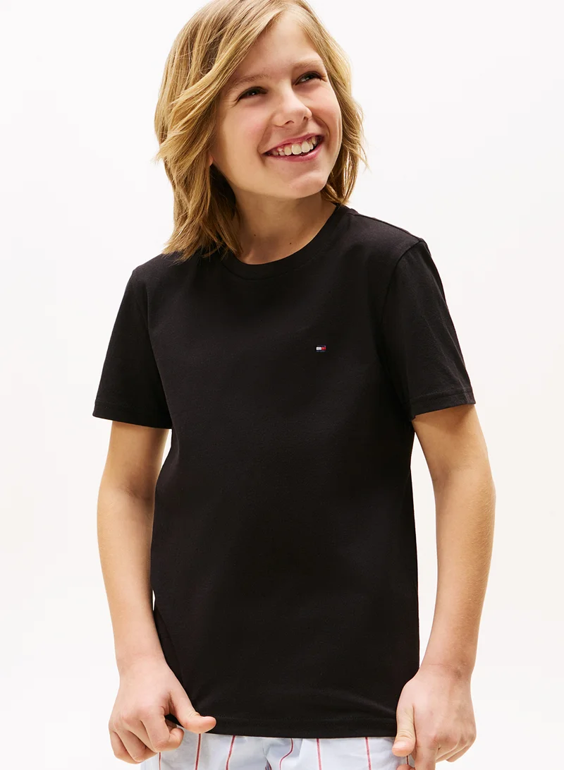 TOMMY HILFIGER Kids 2 Pack Slogan Crew Neck T-Shirt