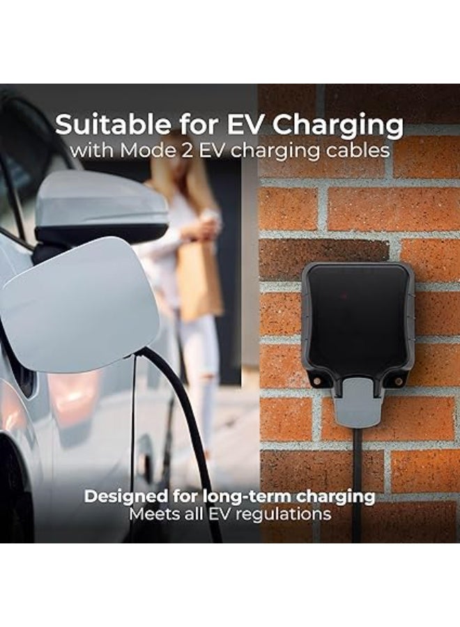 Outdoor Single Power Socket, Waterproof and Weatherproof IP66, 13A, Grey – Model WP21-01 - Image 5