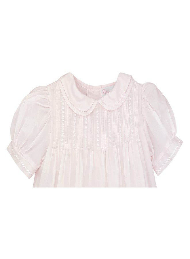 Petit Ami Baby Girls' Dress with Pintucks and Feather Stitching, 9 Months, Pink - Image 3