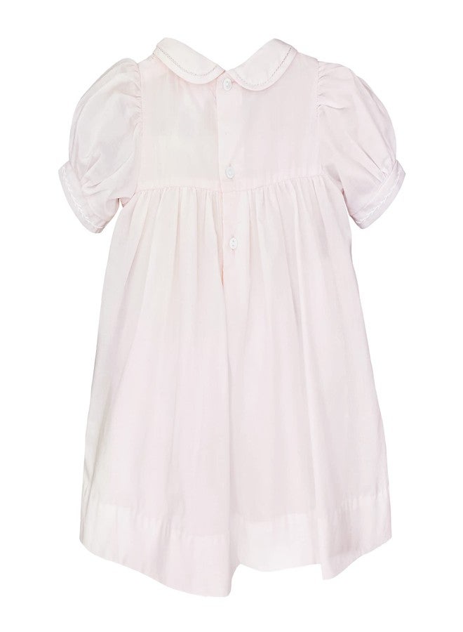 Petit Ami Baby Girls' Dress with Pintucks and Feather Stitching, 9 Months, Pink - Image 2