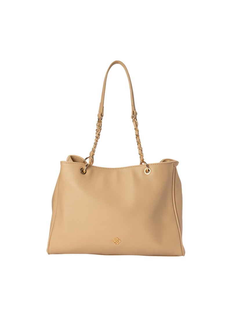 باتا حقيبة كتف سادة بحزام مزين بالسلسلة - Image 1