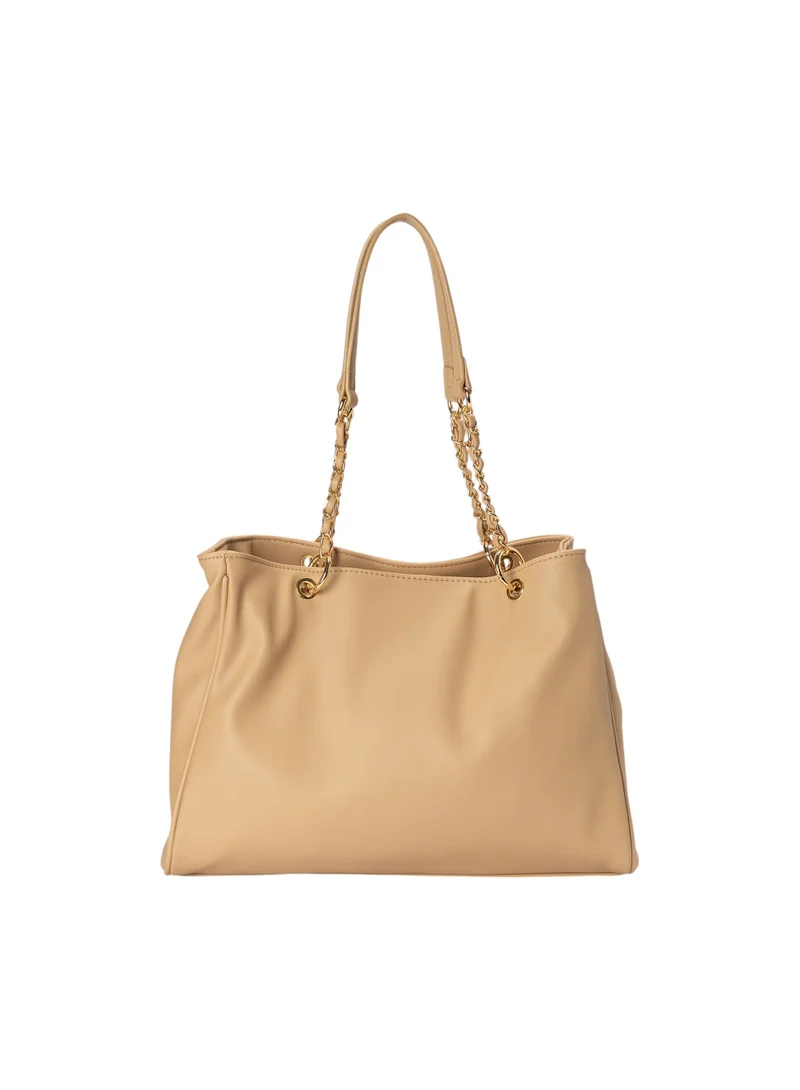 Bata Solid Shoulder Bag with Chain Detail Strap