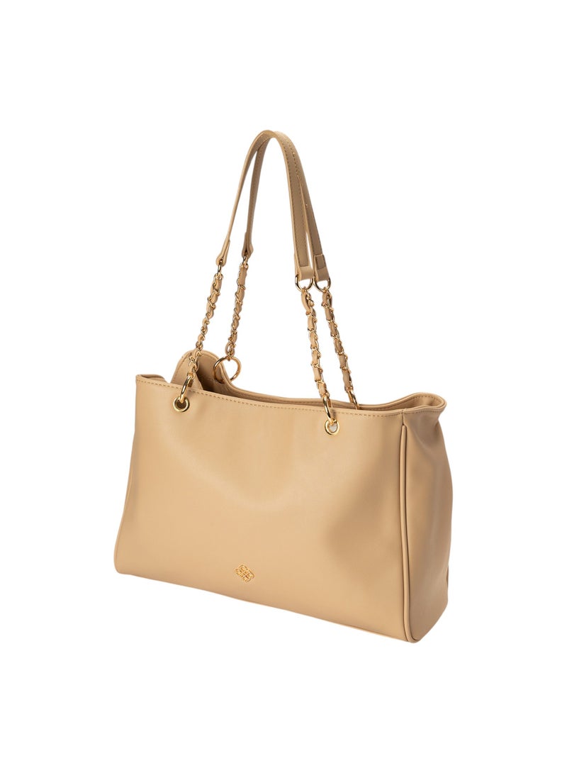 باتا حقيبة كتف سادة بحزام مزين بالسلسلة - Image 3