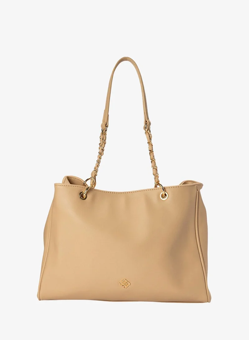 Bata Solid Shoulder Bag with Chain Detail Strap