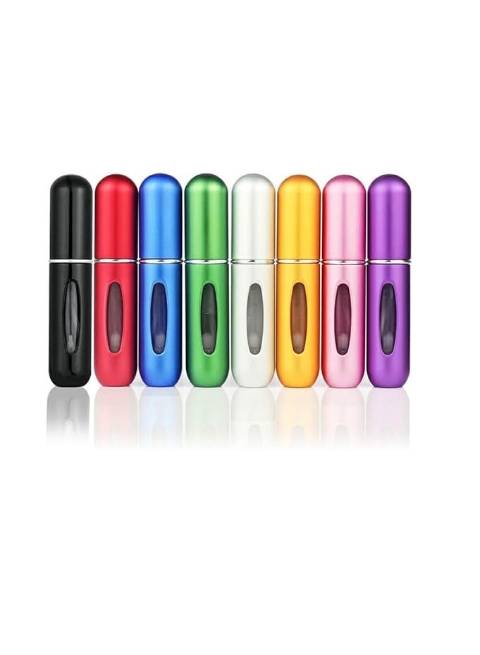 زجاجة عطر فاخرة صغيرة محمولة قابلة لاعادة الملء بسعة 5 مل، مضخة انبوبية مستديرة، زجاجة عطر فارغة لمستحضرات التجميل للسفر (بينك فاتح) - Image 2