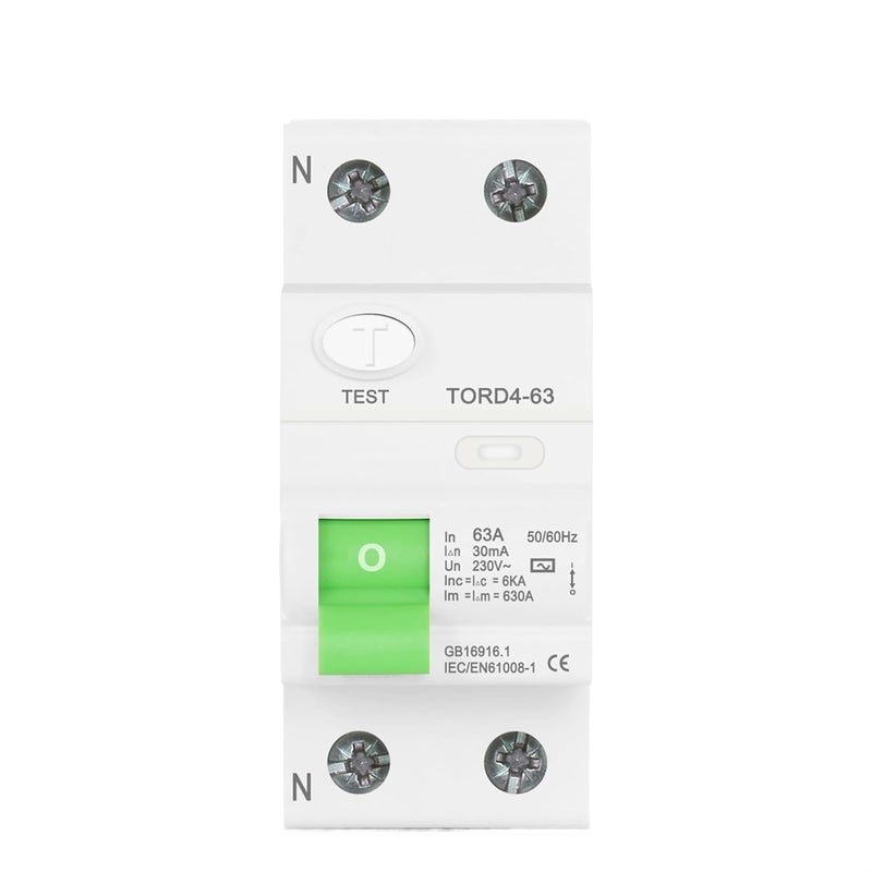 Electromagnetic RCCB Residual Current Circuit Breaker 2 Pole 10A 300mA AC Type - Image 1
