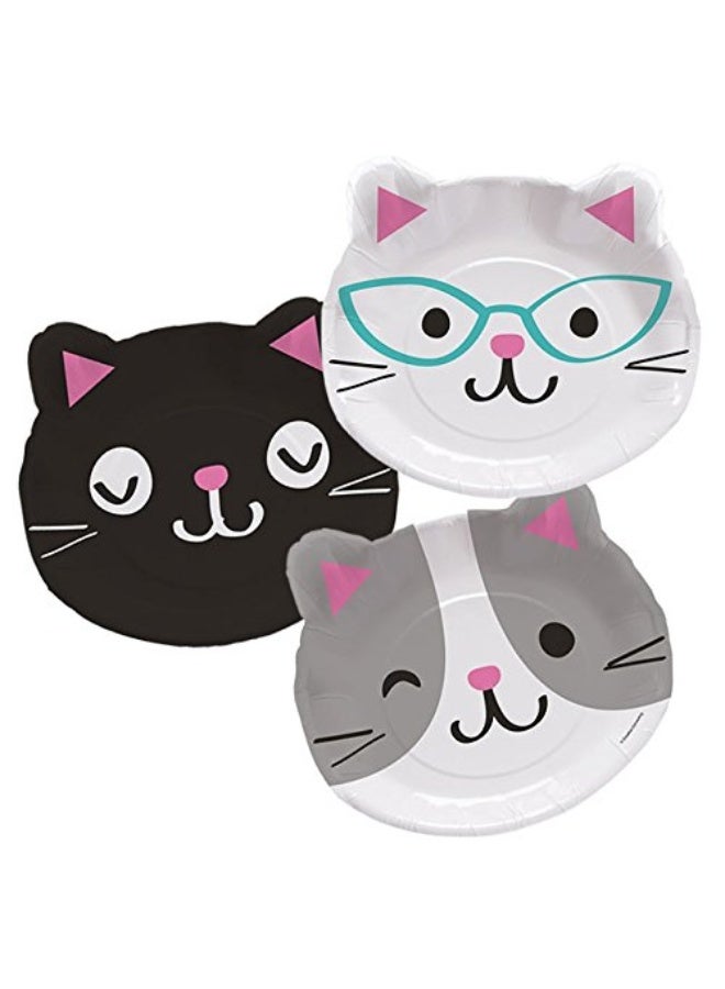 Creative Converting 328704 Cute Cats Shaped Paper Dinner Plates - 8 Pcs Multicolor, 8" x 9" - Image 5