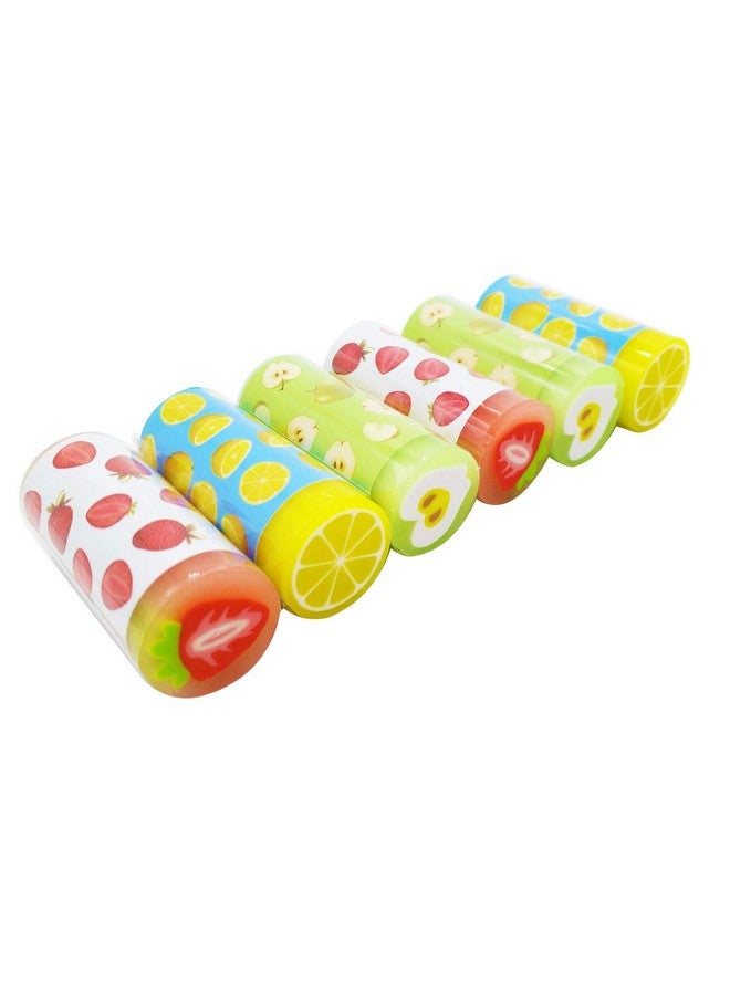 Grekywin 6 Pcs Kawaii Colored Cylindrical Shape 2B Pencil Erasers, Fruit Scented, Age-Resistant, Soft Flexible Rubber Jelly Erasers Cute Erasers For School Art Drawing, Sketching, Home, Office, Students, Kids - Image 3