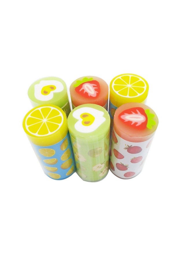 Grekywin 6 Pcs Kawaii Colored Cylindrical Shape 2B Pencil Erasers, Fruit Scented, Age-Resistant, Soft Flexible Rubber Jelly Erasers Cute Erasers For School Art Drawing, Sketching, Home, Office, Students, Kids - Image 5
