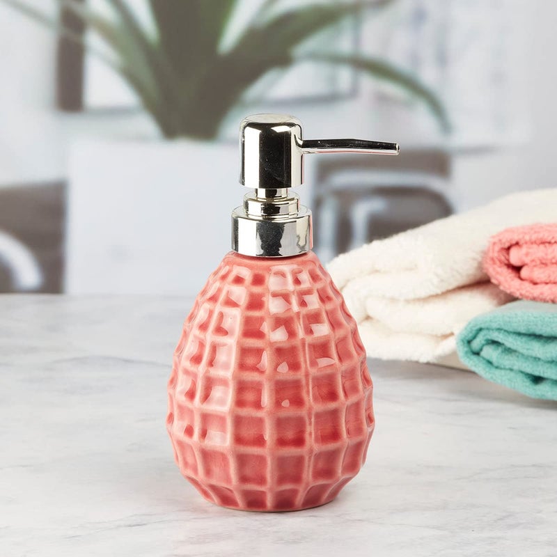 Kookee Ceramic Soap Dispenser with Pump for Kitchen, Bathroom, & Wash Basin, Designer Refillable for Liquid Handwash, Shampoo & Lotion, Leakproof, Set of 1 (7626) - Image 1