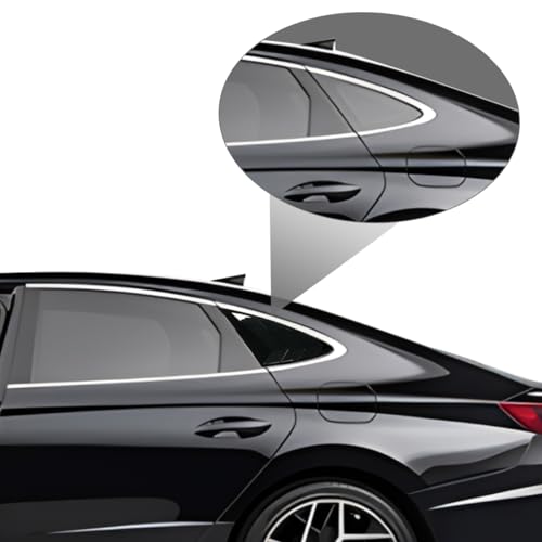 XYHGM for Hyundai Sonata 2020 2021 2022 2023 2024 2025 Window Louvers Rear Side Window Louvers Air Vent Scoop Shades Cover Blinds Trim Exterior Accessories 2PCS(Bright Pitch Black) - Image 3
