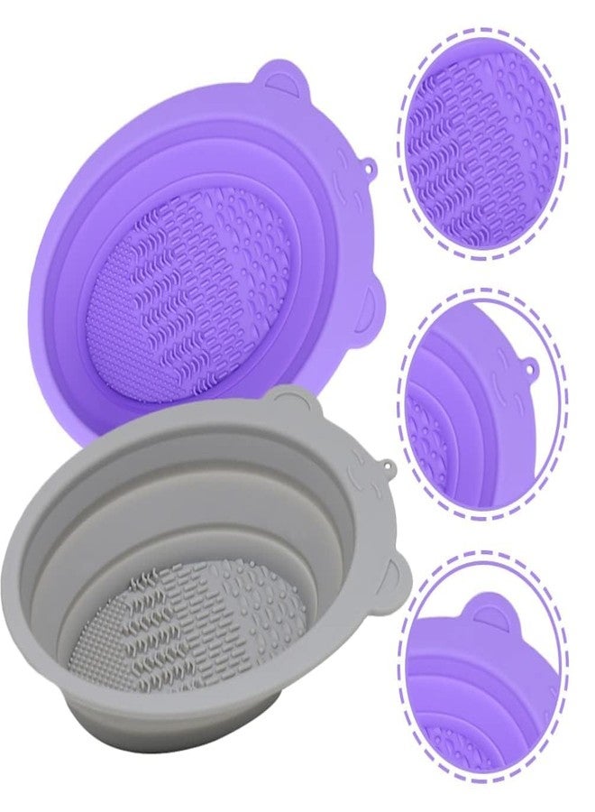 MobFest® Eco-friendly Flexible Quick Drying Foldable Cosmetic Brushes Cleaning Silicone Bowl Eyeshadow Brush Cleaner Tray, Multicolor (M, 1) - Image 1