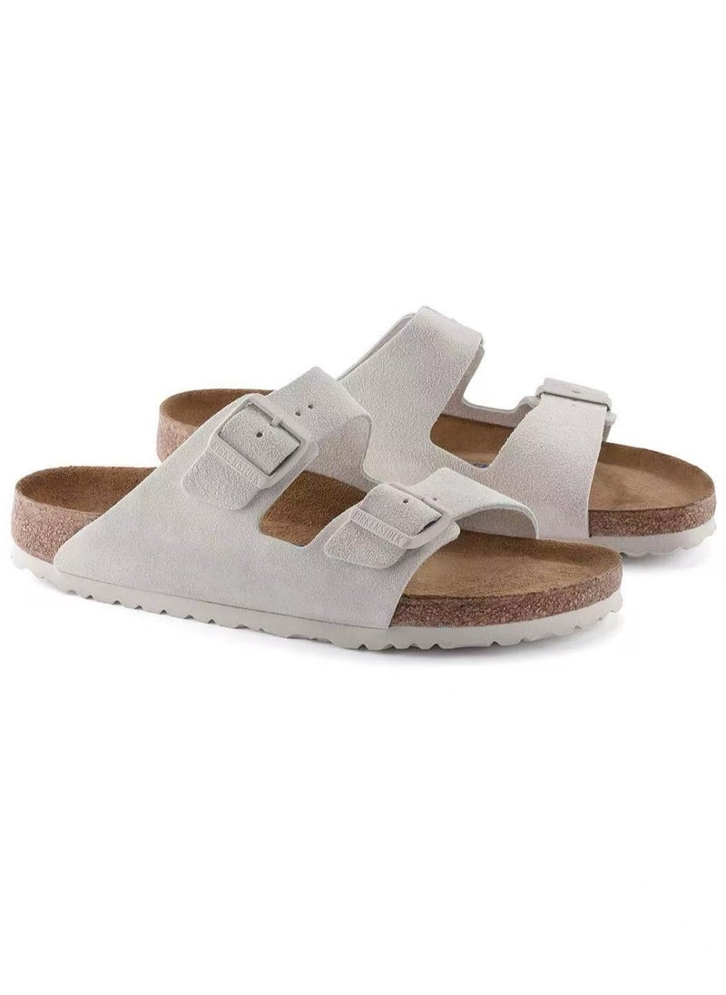 BIRKENSTOCK cowhide suede soft-soled slippers