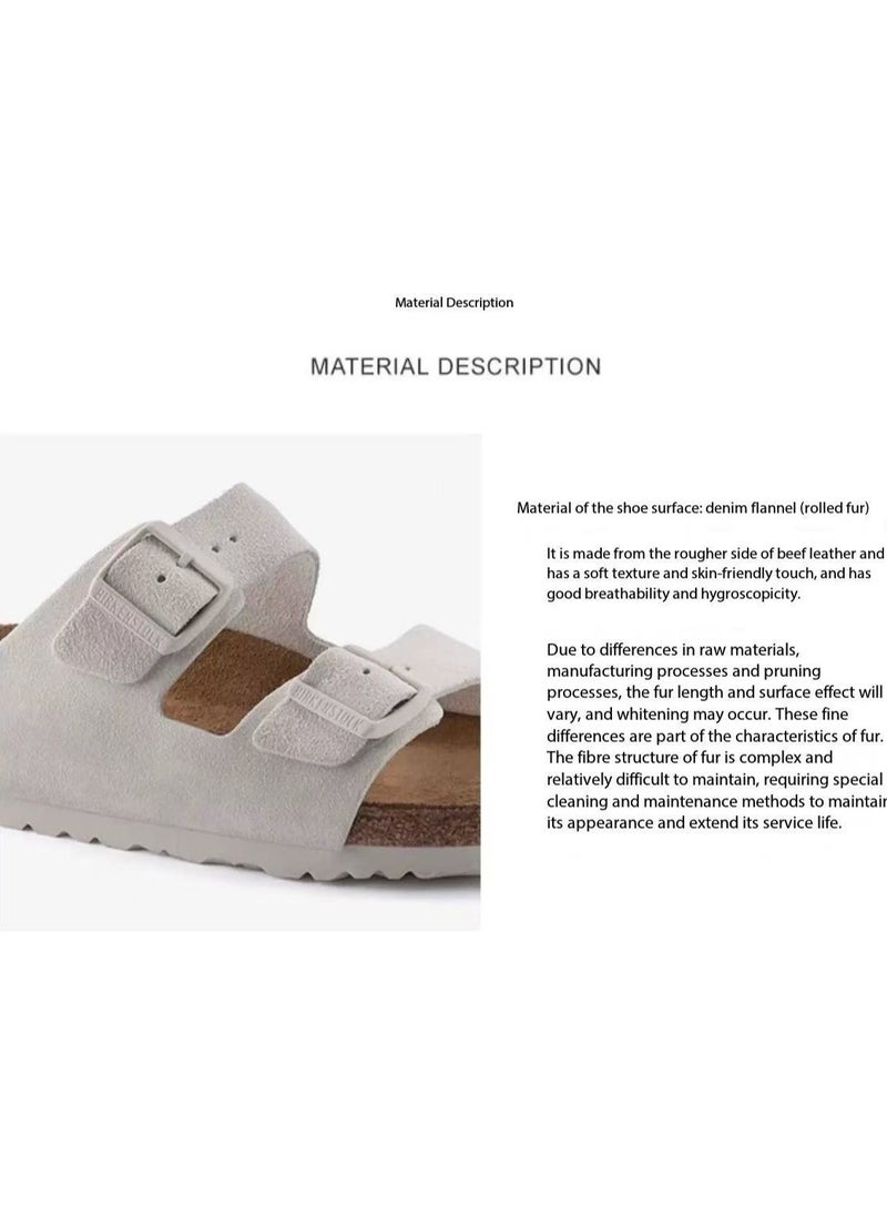 BIRKENSTOCK cowhide suede soft-soled slippers