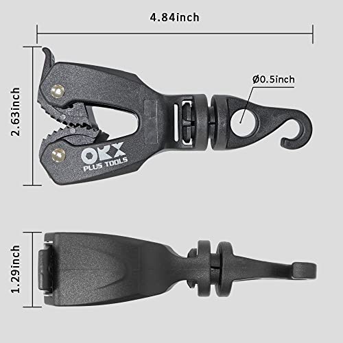 ORX PLUS TOOLS ORXPLUS TOOLS 2pcs ONE-HANDED TARP CLIPS with HOOK Tent Clips Awning Clamp Set Tent Clamps for Camping Canopies, Car Cover, Winter Boat Cover, Pool Cover, Sun Shade - Image 2