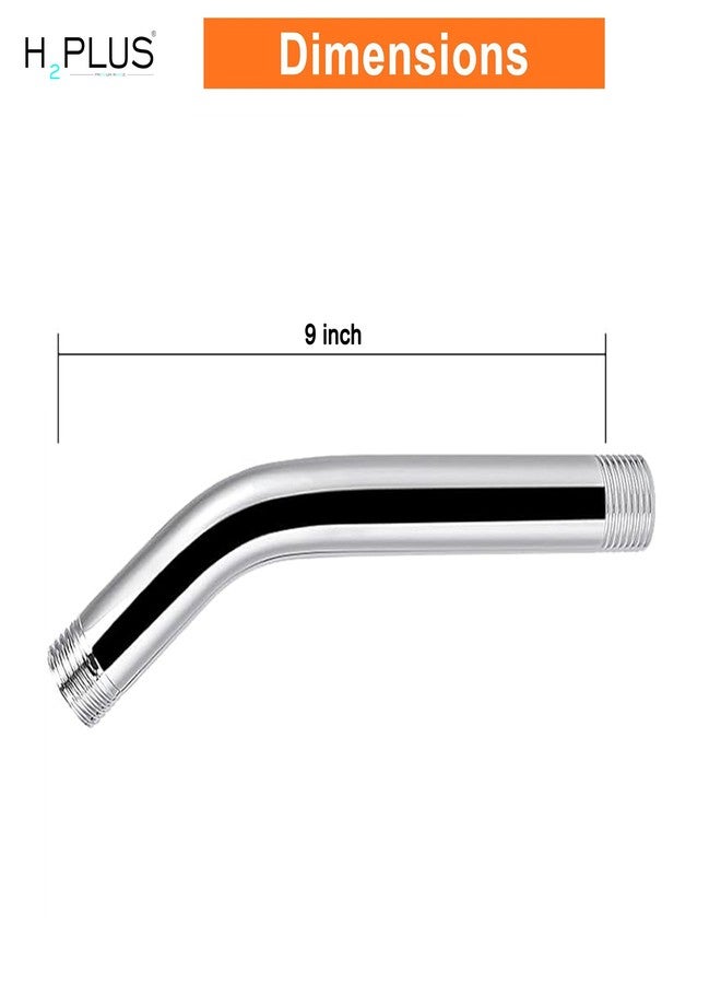 H2 PLUS H2plus® Chrome Plated Stainless Steel Shower arm with Wall Flange. (J BEND ARM, 9 INCH) - Image 2
