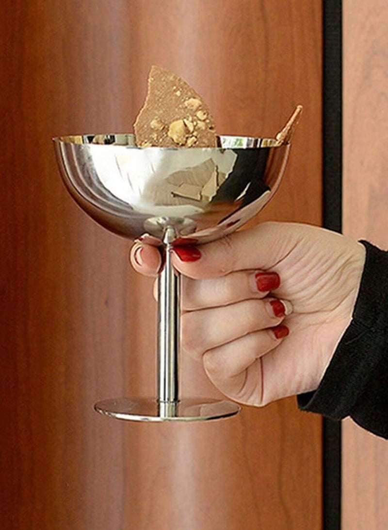 YelaJoy 2pcs Stainless Steel Dessert Cups & Bowls - Ideal for Ice Cream, Pudding, Custard - Image 5