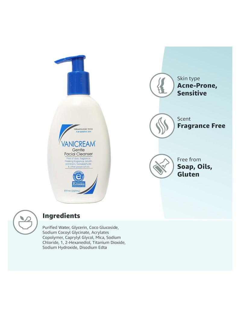 Vanicream Gentle Facial Cleanser with Pump Dispenser - 8 fl oz - Formulated Without Common Irritants for Those with Sensitive Skin - Image 3