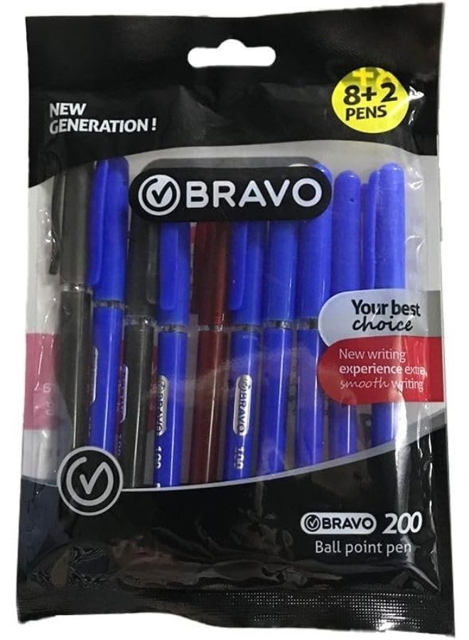 BRAVO 200 Ball Pen Poly Bag [10 PEN], Design may vary - Image 2