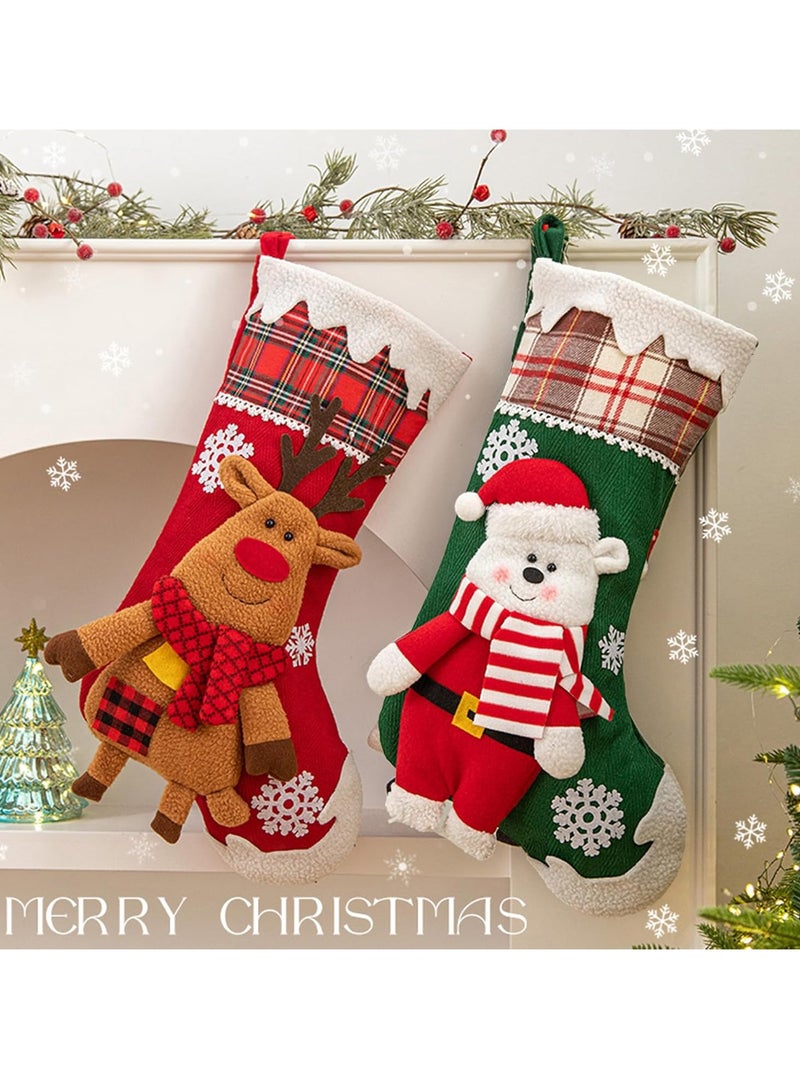 Vparty Personalized Christmas Stockings 3 Pack 19 inch Large Kids Stocking Bags Hanging Socks for Christmas Decor Decorations - Image 5