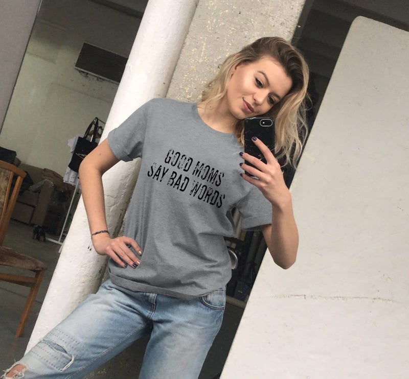 KNEYATTA Good Mom Say Bad Words T Shirt Mom Life Short Sleeve Shirts Mama Tshirt Women Funny Graphic Printed Casual Tee Tops - Image 3