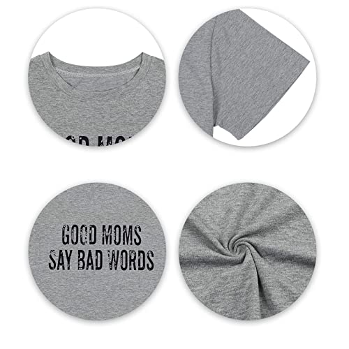 KNEYATTA Good Mom Say Bad Words T Shirt Mom Life Short Sleeve Shirts Mama Tshirt Women Funny Graphic Printed Casual Tee Tops - Image 4