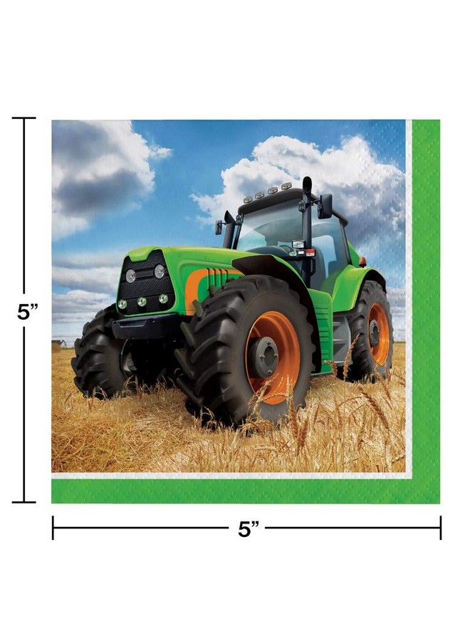 CREATIVE CONVERTING Tractor Time Beverage Napkins 48 Ct - Image 3