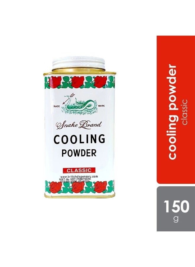Snake Brand Prickly Heat Cooling Powder Classic 150g – Extra Large Size Cooling Talc Powder for Heat Rash, Sweat Absorption & Long-Lasting Skin Freshness – Original Thai Formula