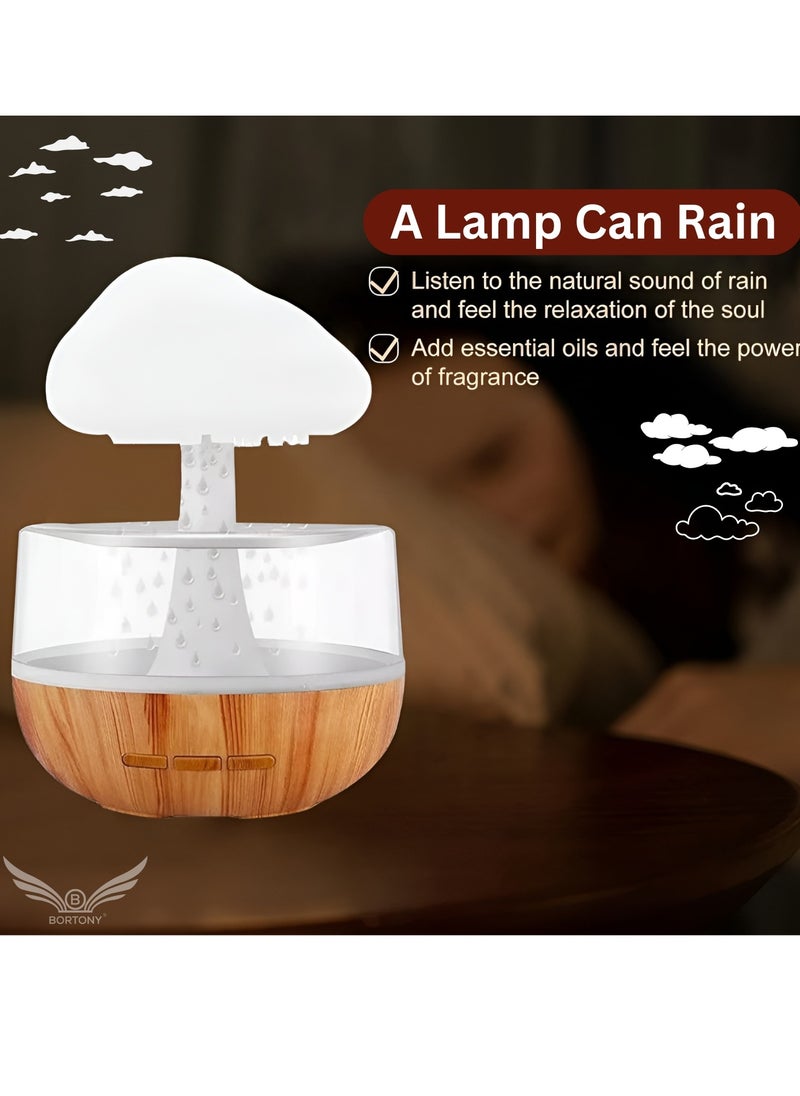 BORTONY Raining Cloud Night Light Humidifier Aromatherapy Essential Oil Diffuser Cute Mushroom Humidifier Waterfall Lamp Desk Fountain Bedside Sleeping Relaxing Mood  - Image 4