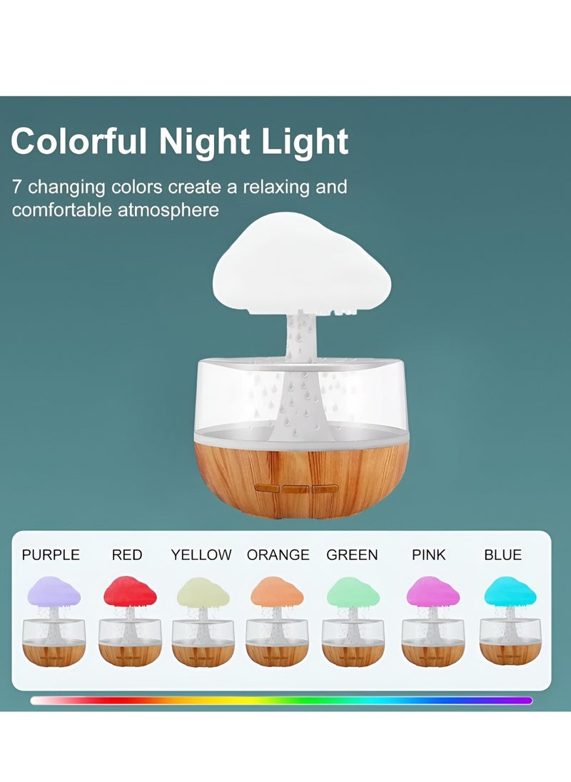 BORTONY Raining Cloud Night Light Humidifier Aromatherapy Essential Oil Diffuser Cute Mushroom Humidifier Waterfall Lamp Desk Fountain Bedside Sleeping Relaxing Mood  - Image 5