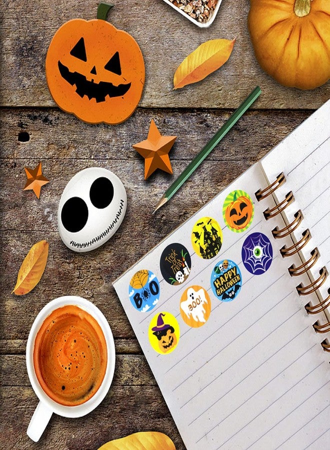 Partywind 500 PCS Cute Halloween Stickers for Kids, Self Adhesive Halloween Sticker Roll Labels with Pumpkin, Halloween Birthday Party Decorations Accessories (8 Styles) - Image 3