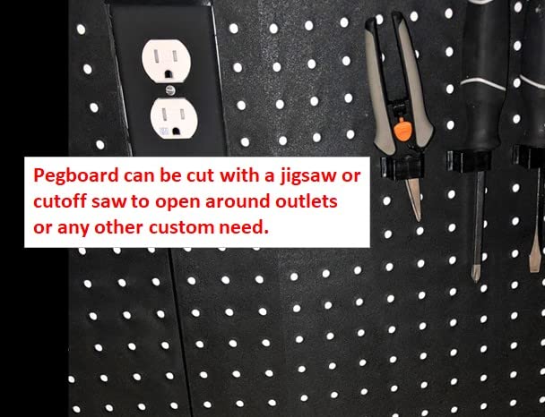 WallPeg Made in USA Pegboard Panels Garage Organization - Wall Storage Kit (PB-2 B) (2) ea - 24" x 16" Peg Board Tool Organizer Panel Set - Garage Organizer Kit - Image 5