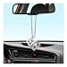 Sylvil Bling Diamond Cube Car Rear View Mirror Charms Crystal Sun Catcher Hanging Ornament for Automotive Home Decor Universal Vehicle Pendant Accessories for Women Girls White - Image 2