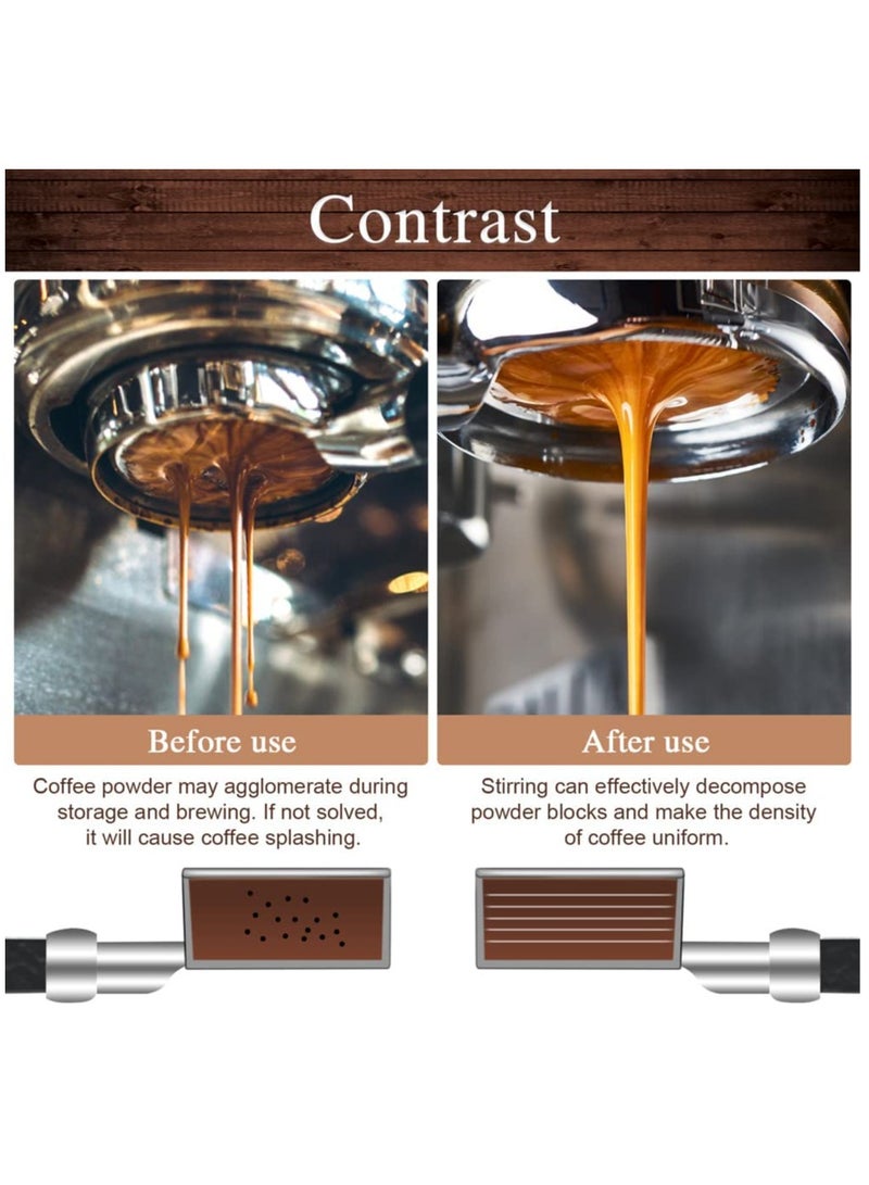 KASTWAVE Espresso Coffee Stirrer, Professional Coffee Stirring Tool for Espresso Distribution, Espresso Hand Tampers with Natural Wood Handle and Stand, and Cleaning Brush(Red Rosewood)  - Image 2