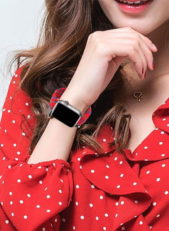 CATANES Replacement Band for Apple Watch Band 38mm 40mm 41mm (42mm Series 10) – Nylon Braided Elastic Band - Multicolour - Image 4