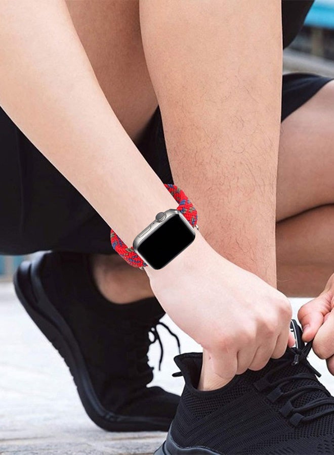 CATANES Replacement Band for Apple Watch Band 38mm 40mm 41mm (42mm Series 10) – Nylon Braided Elastic Band - Multicolour - Image 3
