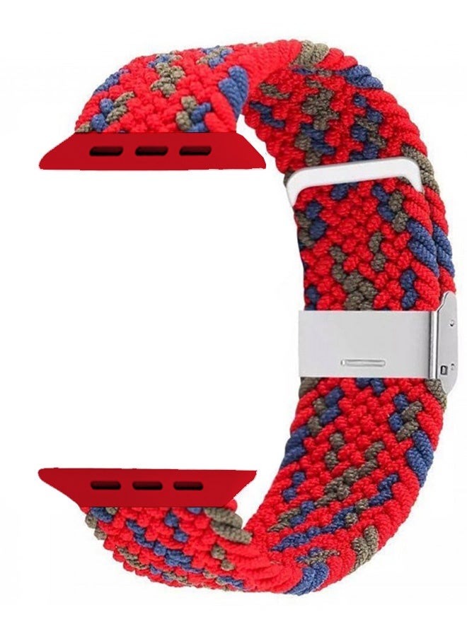 CATANES Replacement Band for Apple Watch Band 38mm 40mm 41mm (42mm Series 10) – Nylon Braided Elastic Band - Multicolour - Image 1