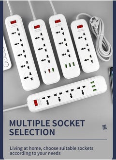 Generic Smart EU Power Strip with 4 Outlets & 3 USB Ports – 13A Surge Protector for Home/Office, 230V European Standard Extension Cord | Space-Saving USB-C Charging Station with Fireproof Shell  - Image 4