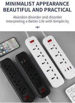 Generic Smart EU Power Strip with 4 Outlets & 3 USB Ports – 13A Surge Protector for Home/Office, 230V European Standard Extension Cord | Space-Saving USB-C Charging Station with Fireproof Shell  - Image 3