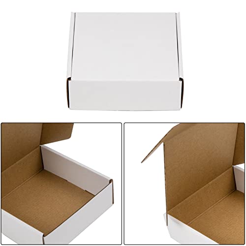 Sodissa 6x6x2 Inches Shipping Boxes Pack of 25, White Corrugated Cardboard Boxes for Small Bussiness - Image 3
