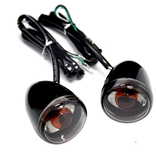 Rudyness Black Bullet Turn Signals&Bracket For Harley Dyna Softail Fatboy Sportster FXDB - Image 2