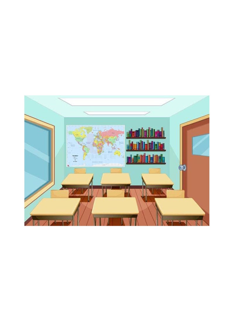 null - A colorful world map hanging on the wall from Up to Date Egypt, A3 size world map with luxurious printing, with a layer against water and dust, made of high-quality glossy paper, printed by Up to Date - Image 1