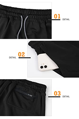 Surenow Mens Running Shorts，Workout Running Shorts for Men，2-in-1 Stealth Shorts， 7-Inch Gym Yoga Outdoor Sports Shorts Black/Light Green - Image 5