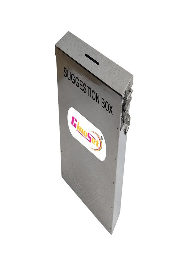 GinoSet® Stainless Steel Slim All in 1 Multipurpose Letter/Suggestion Box/Complaint/Donation Box Use Table Top or Wall Mount - Image 1