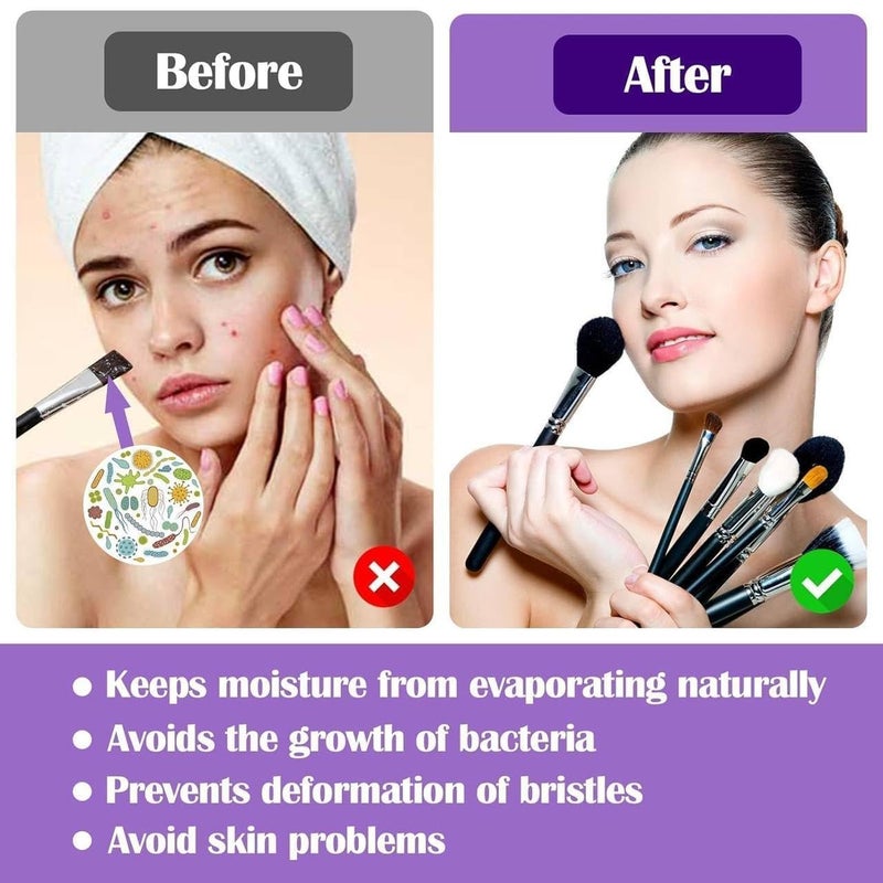 XIBO 3 In 1 Makeup Brush Cleaner Bowl with Brush Drying Holder Makeup Brush Scrubber for Makeup Brush Makeup Sponge Powder Puff MulticolourSet of 1 - Image 5