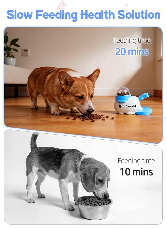 Dog Treat Dispenser Puzzle Toy, Intercative Slow Feeder Bowl for Cats and Dogs, Mental Stimulation Enrichment Toy, Indoor Pet Feeder with Silicone Mat to Keep Pets Busy,Multiple Colors (Blue) - Image 3