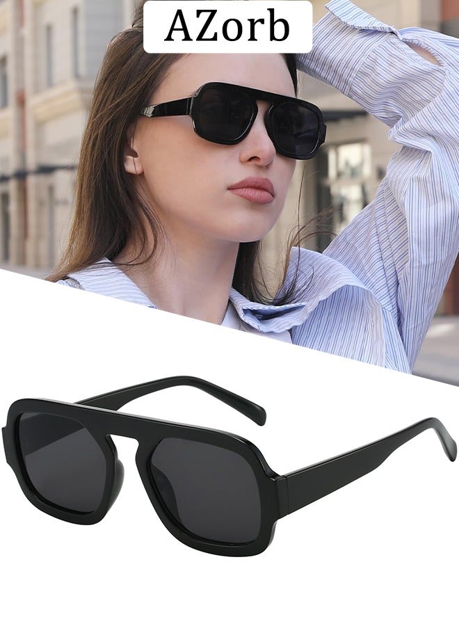 AZorb Retro Square Sunglasses Women Men - Aviator 70s Style Sun Glassess Designer Men's Sunglass Designer for Womens Mens Sun Glasses Vintage Ladies Eye Glasses UV400 Protection Shades - Image 1